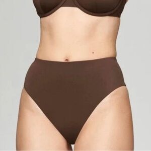 CUUP Brown High Waist Bikini Bottom in “Earth”
